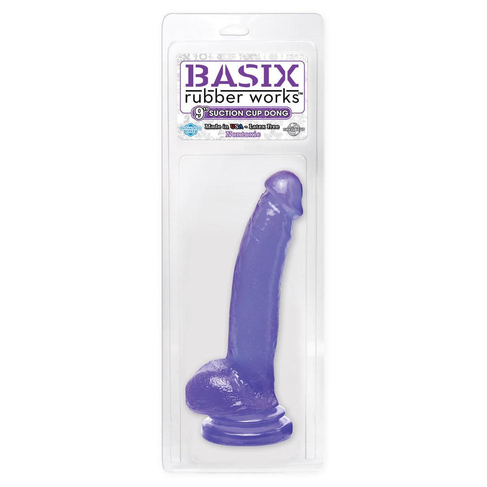 Basix 9 Inch Suction Cup Dildo by Pipedream - - 3