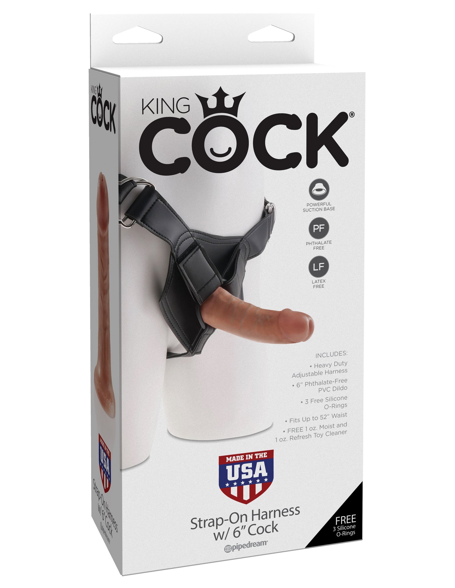 King Cock Strap-on Harness w/ 6" Cock