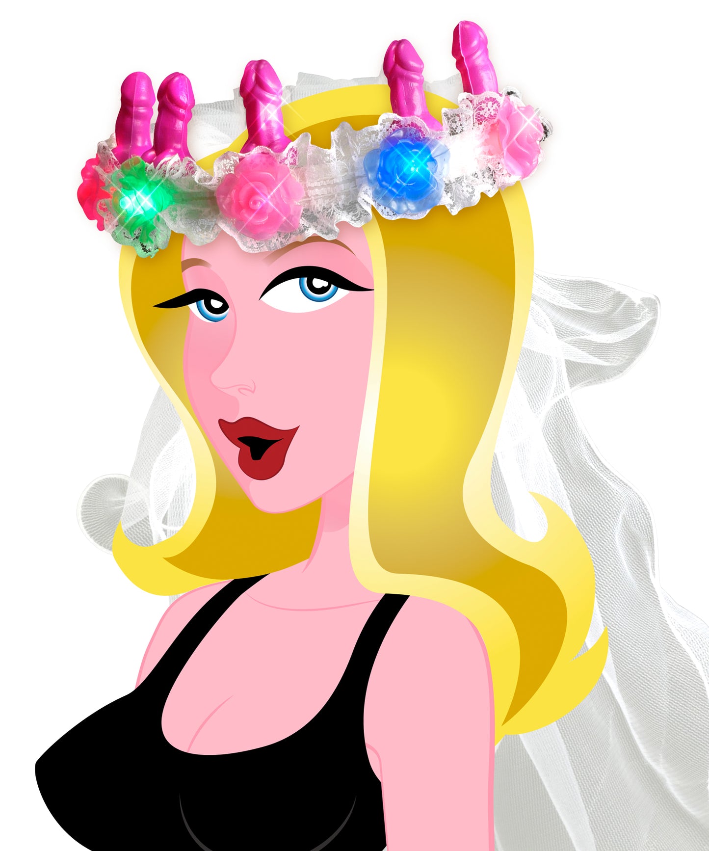 Favors Pecker Light-Up Veil (Bachelorette Party)