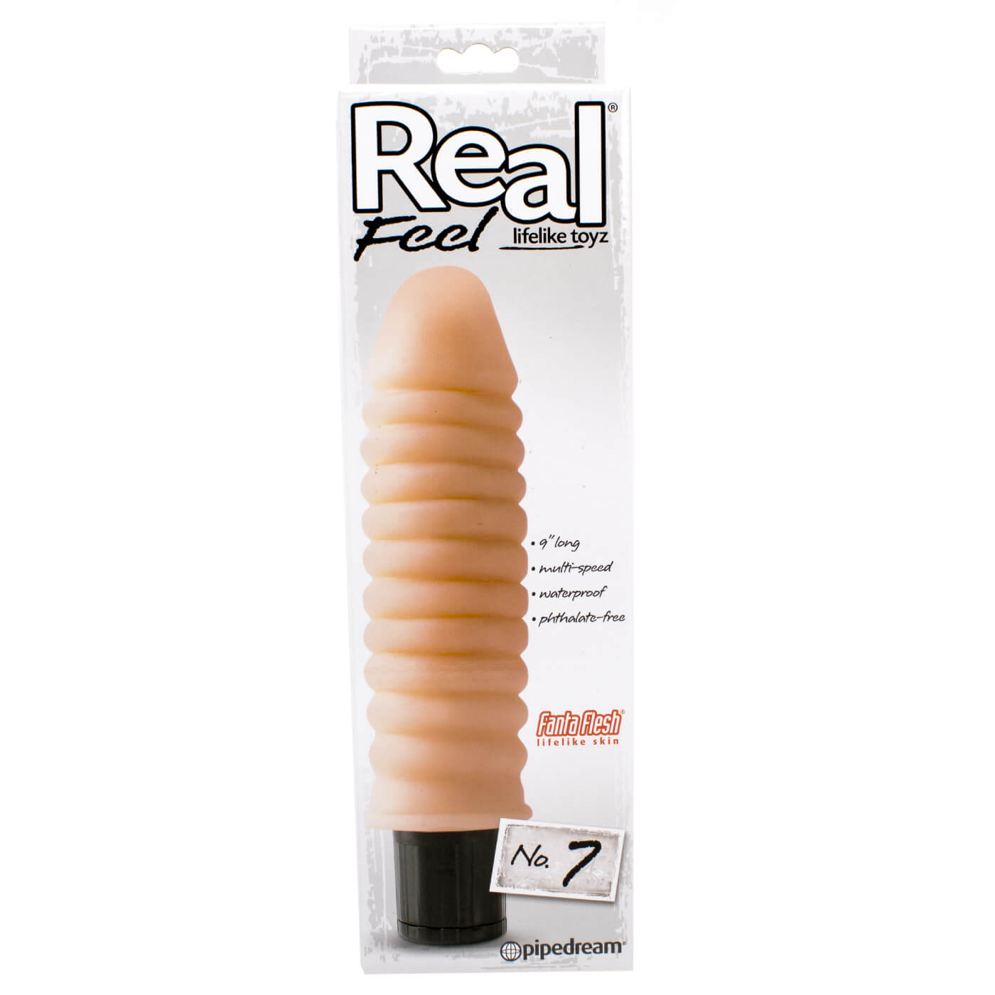 Real Feel No.7 Thick Ribbed 9 Inch Realistic Vibrating Dildo
