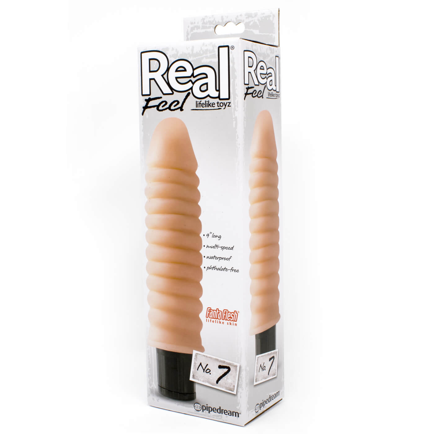 Real Feel No.7 Thick Ribbed 9 Inch Realistic Vibrating Dildo