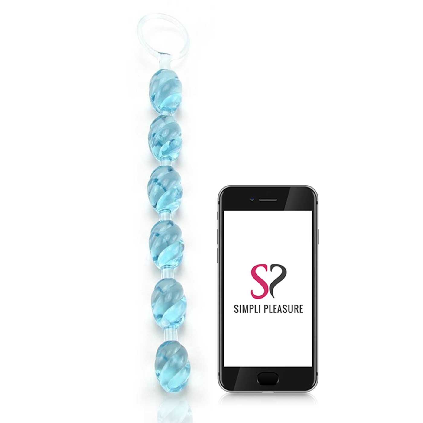 Swirl PVC Pleasure Beads With Retrieval Ring
