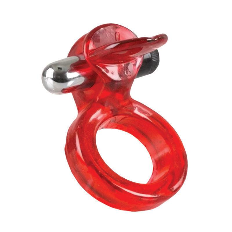 Clit Flicker Cock Ring With Clitoral Stimulator by California Exotics - - 1