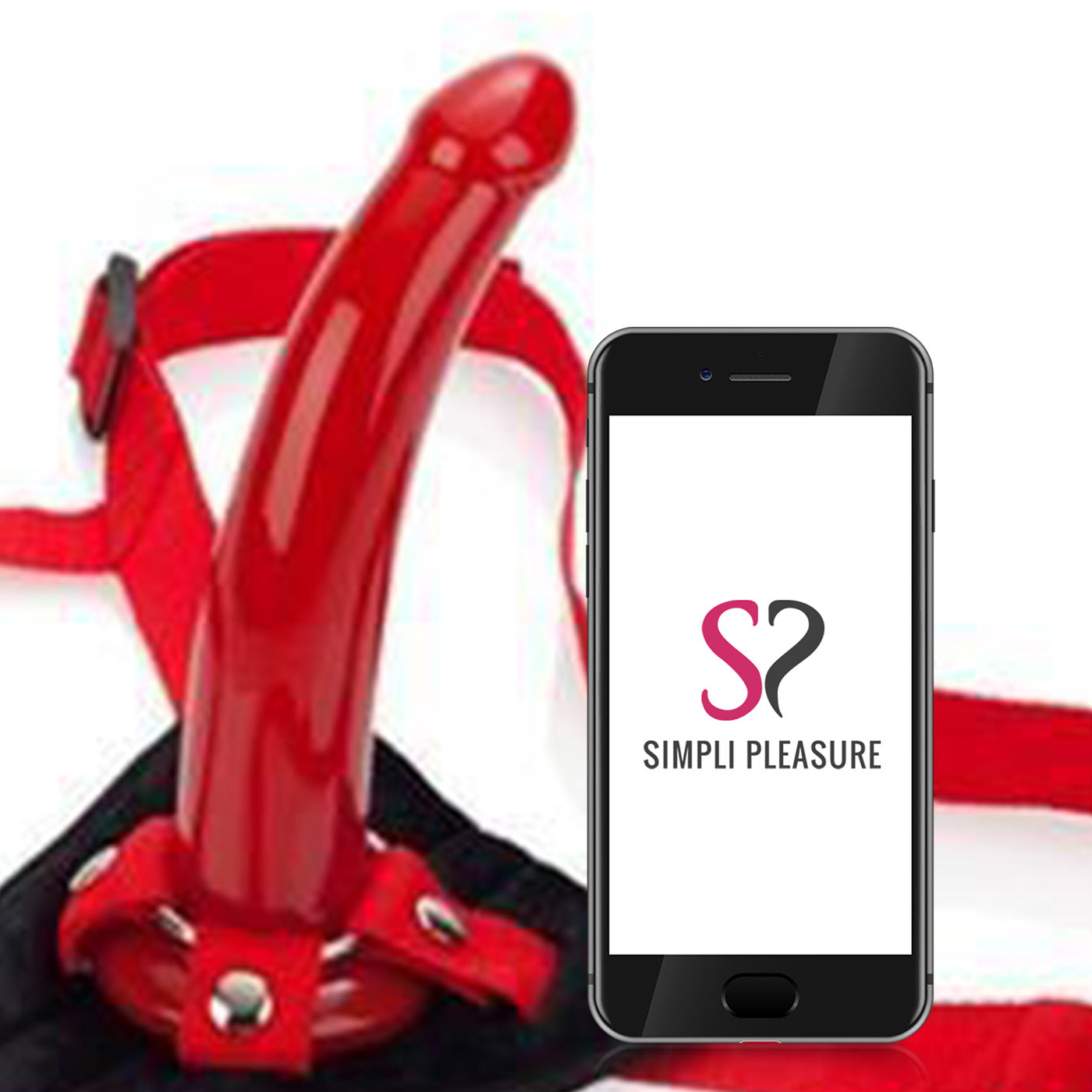 Sophia's Red Rider Harness and G-Spot Strap-On Dildo