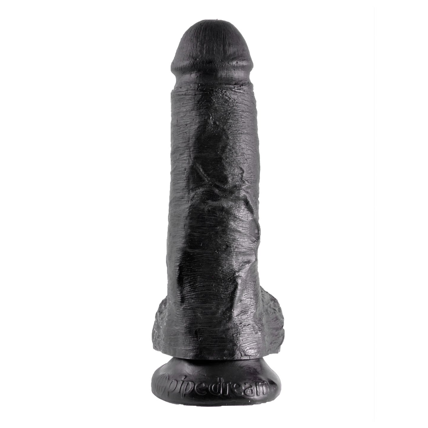 King Cock Ultra Realistic 8 Inch Black Suction Cup Dildo With Balls