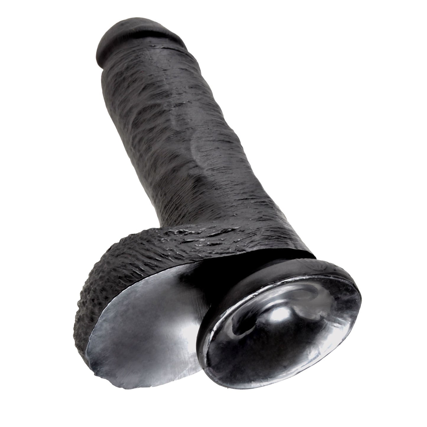 King Cock Ultra Realistic 8 Inch Black Suction Cup Dildo With Balls