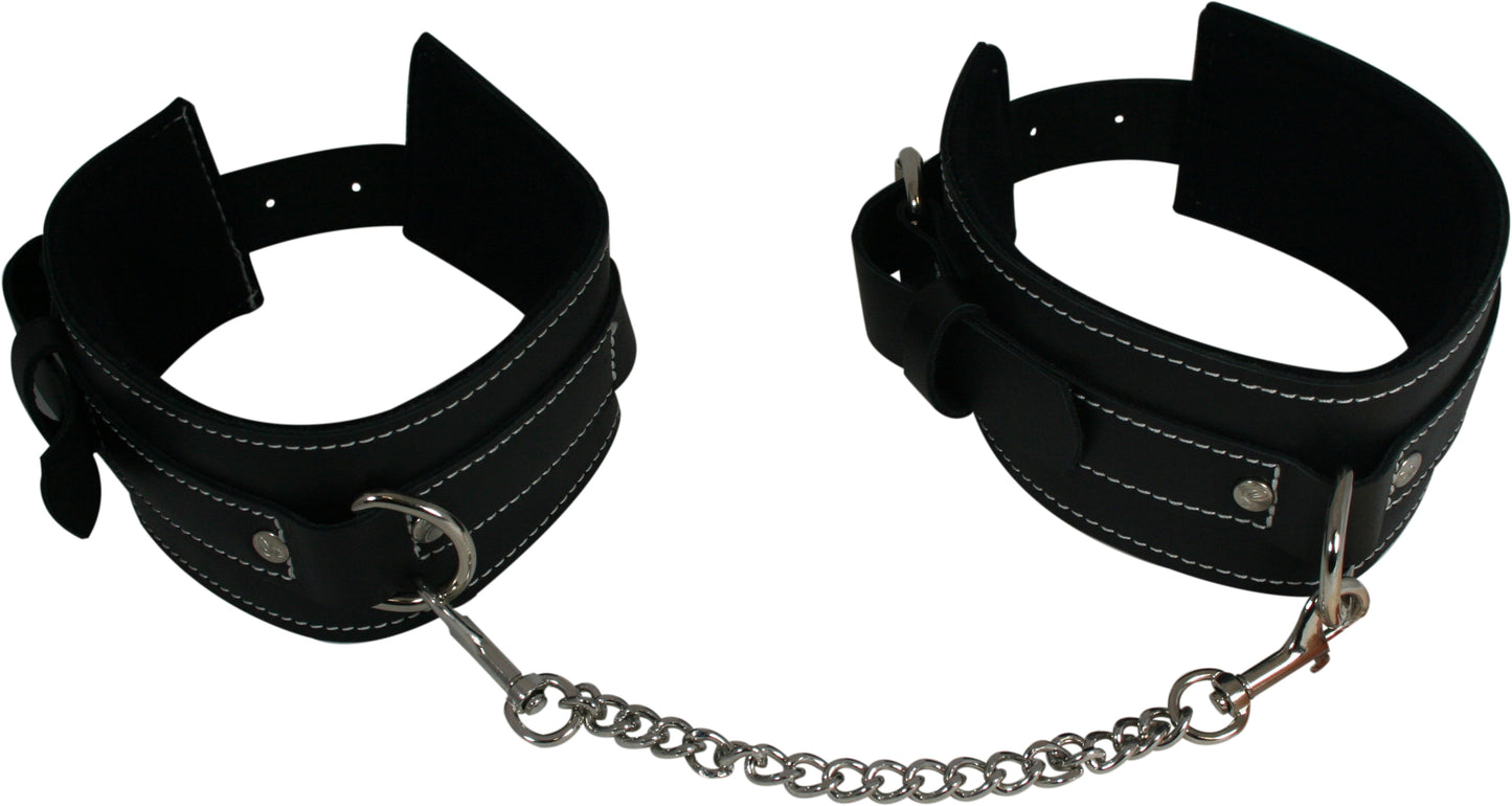 Edge Leather Ankle Restraints Handcrafted Adjustable Bondage Gear