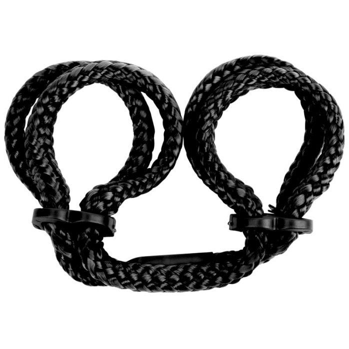 Japanese Silk Love Rope Wrist Cuffs in Black
