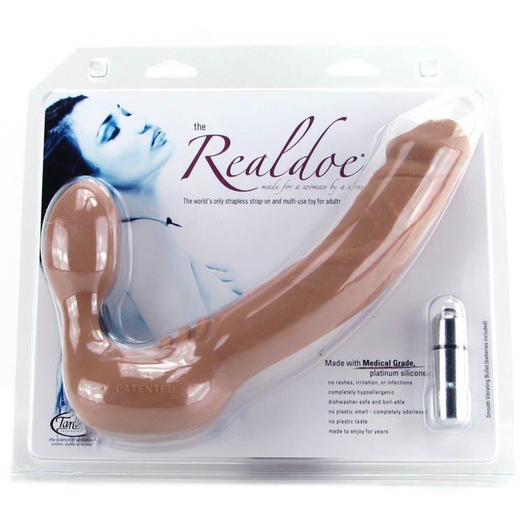 Tantus Realdoe Wireless Strap On 7 Inch Double Dildo Vibrator by Tantus - - 6