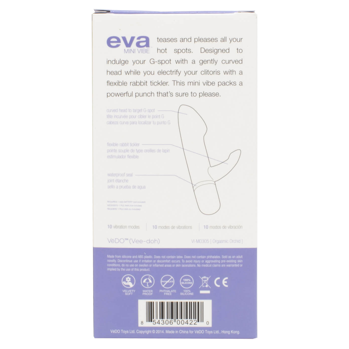 Vedo Eva Mini 10 Function Extra Quiet G-Spot Rabbit Vibrator