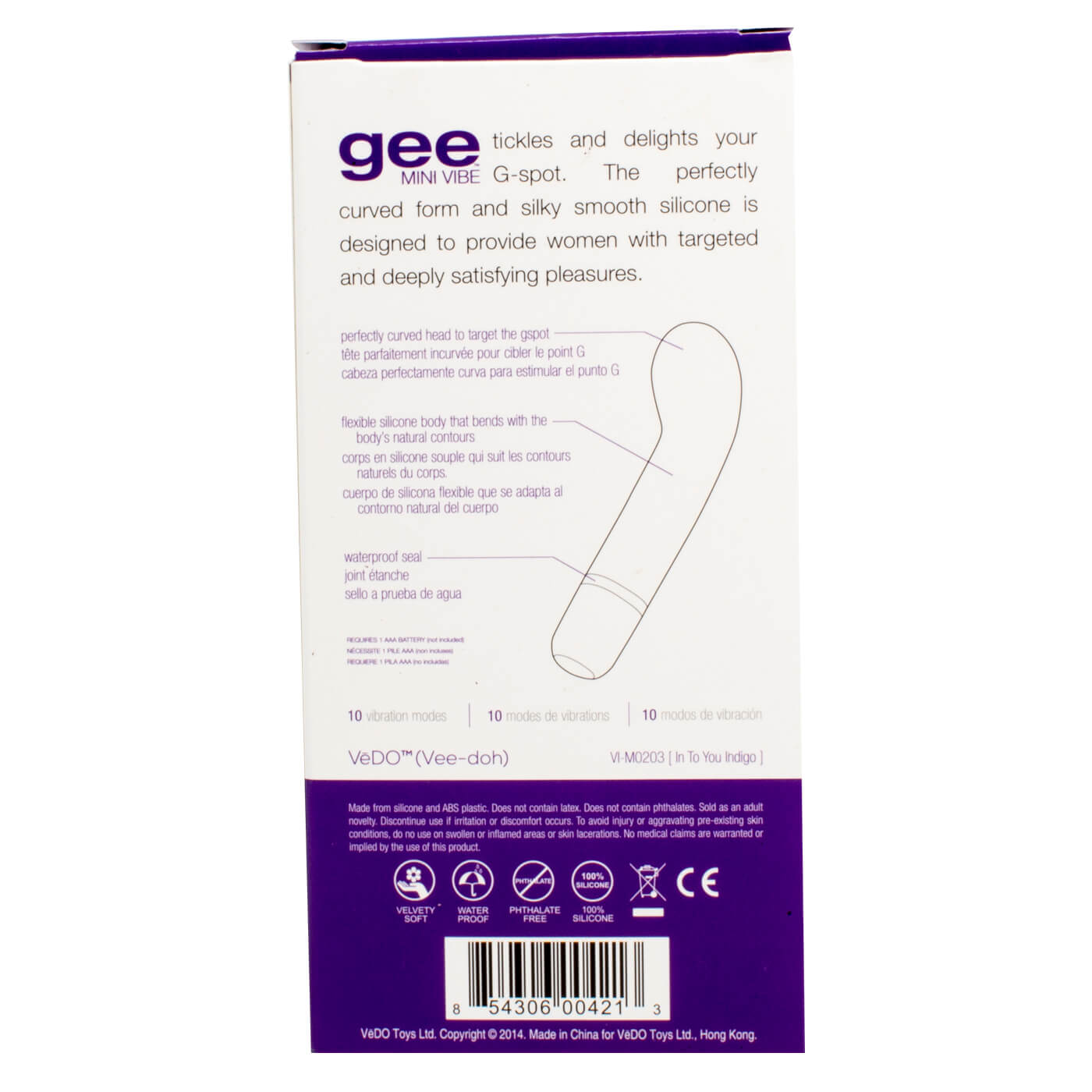 Vedo Gee Mini Extra Quiet 10 Function G-Spot Vibrator