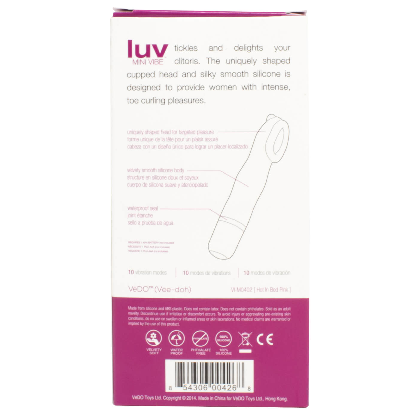 Vedo Luv Mini Extra Quiet 10 Function Clitoral Vibrator