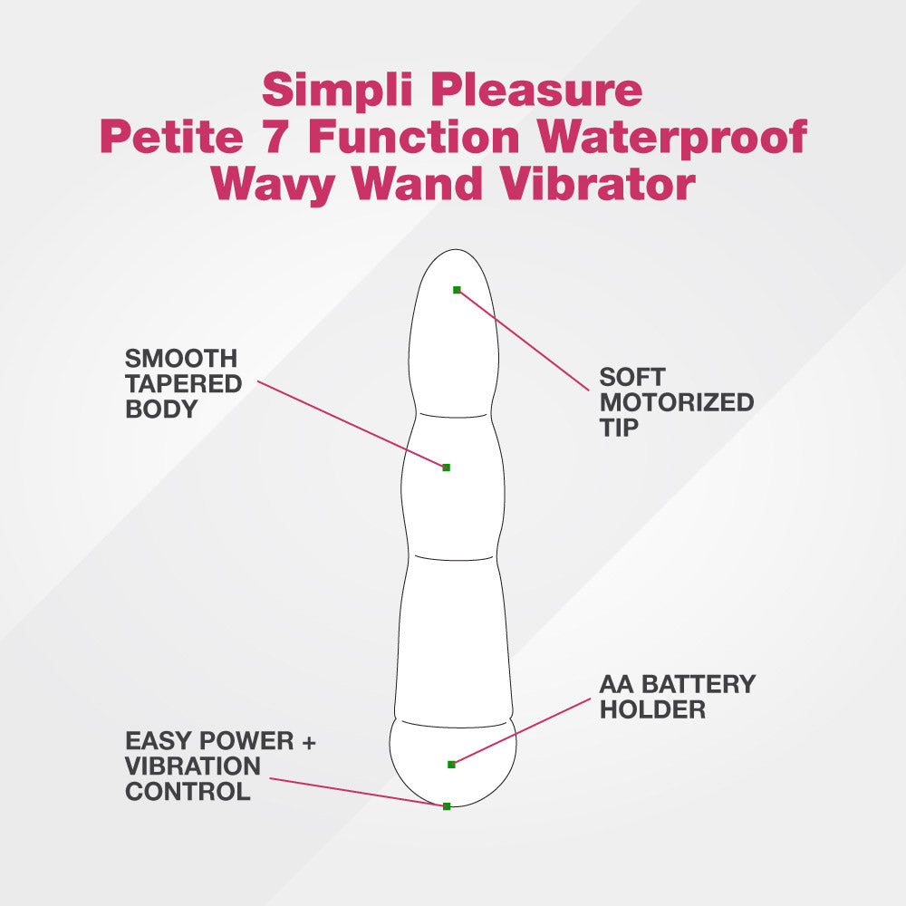 Simpli Pleasure Petite 7 Function Waterproof Wavy Wand Vibrator