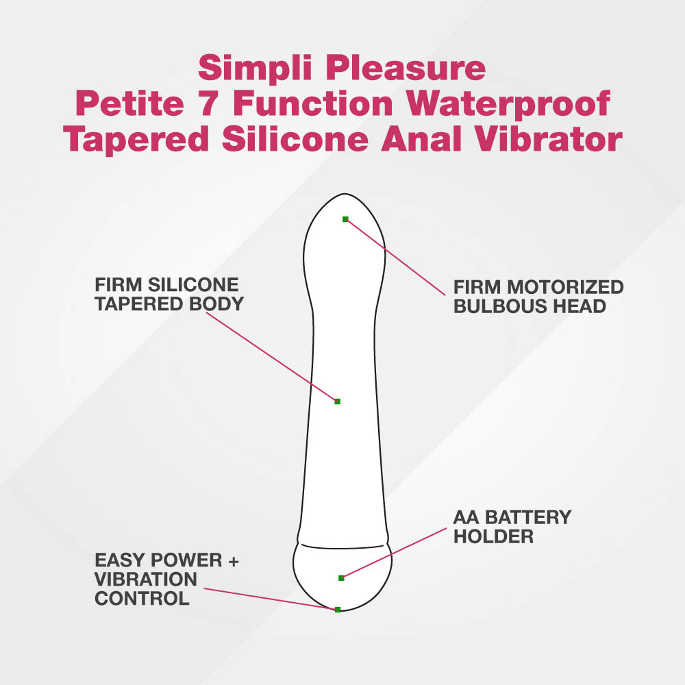 Simpli Pleasure Petite 7 Function Waterproof Tapered Silicone Vibrator