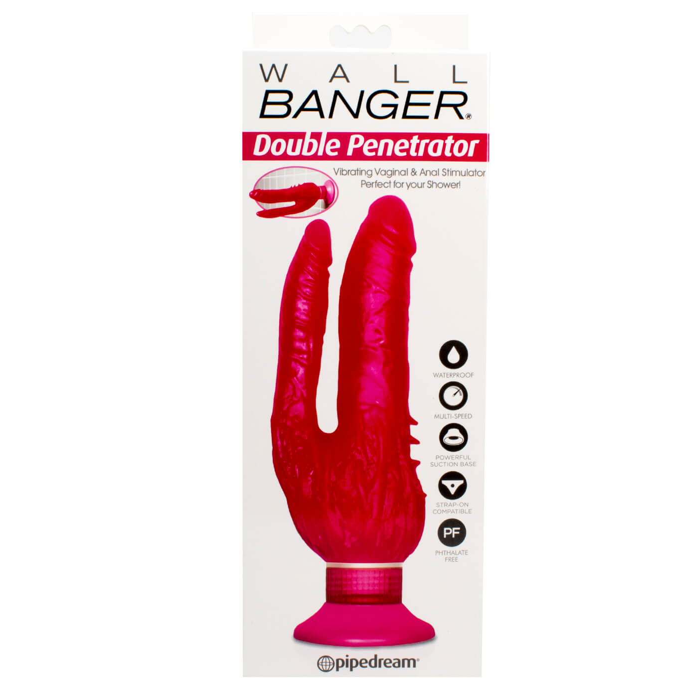 Wall Bangers Waterproof Double Penetrator Suction Cup Vibrator
