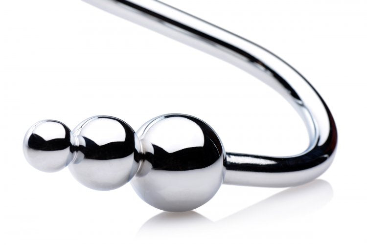 Beaded Anal Hook Non-Porous Metal Anal Sex Toy