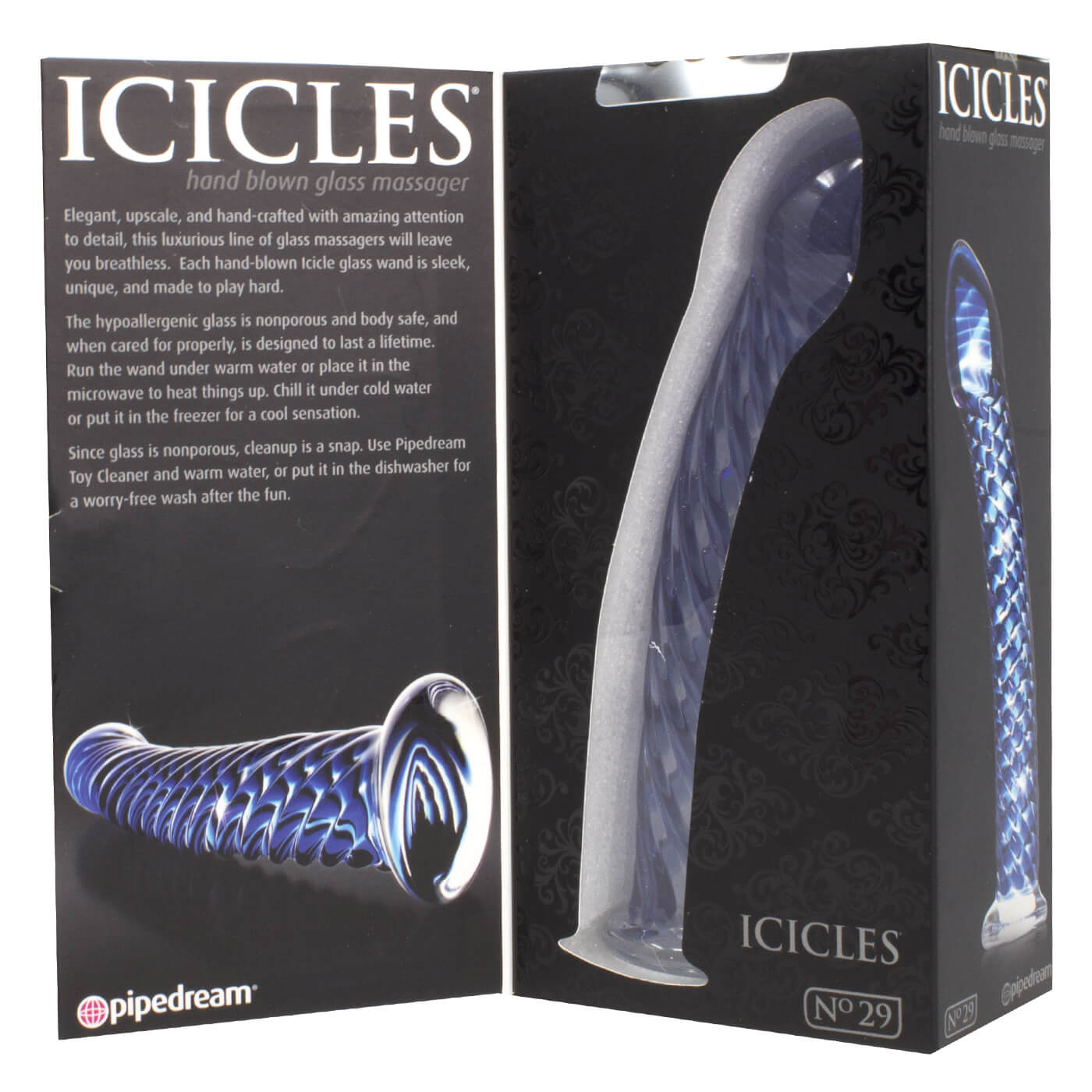 Icicles No. 29 Glass Dildo in Blue