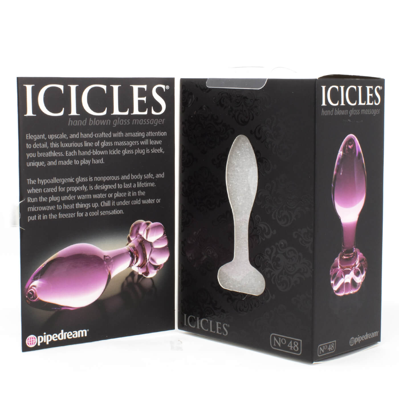 Pipedream Temperature Sensitive Icicles Flower Base No 48 Glass Butt Plug