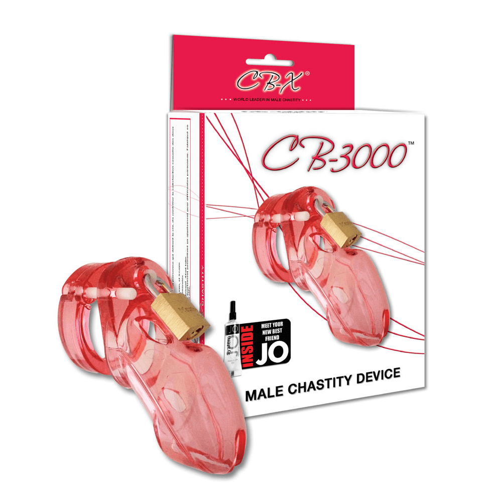 Complete Package Pink Cage Rings Locks by CBX Male Chastity -
