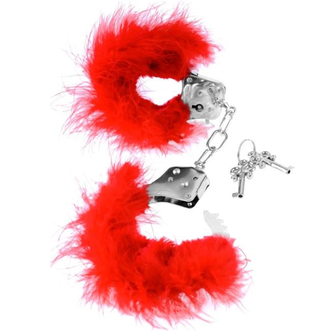 Fetish Fantasy Feather Love Cuffs in Red