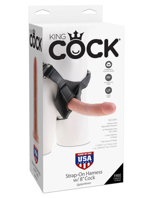 King Cock Strap-On Harness w/ 8" Cock
