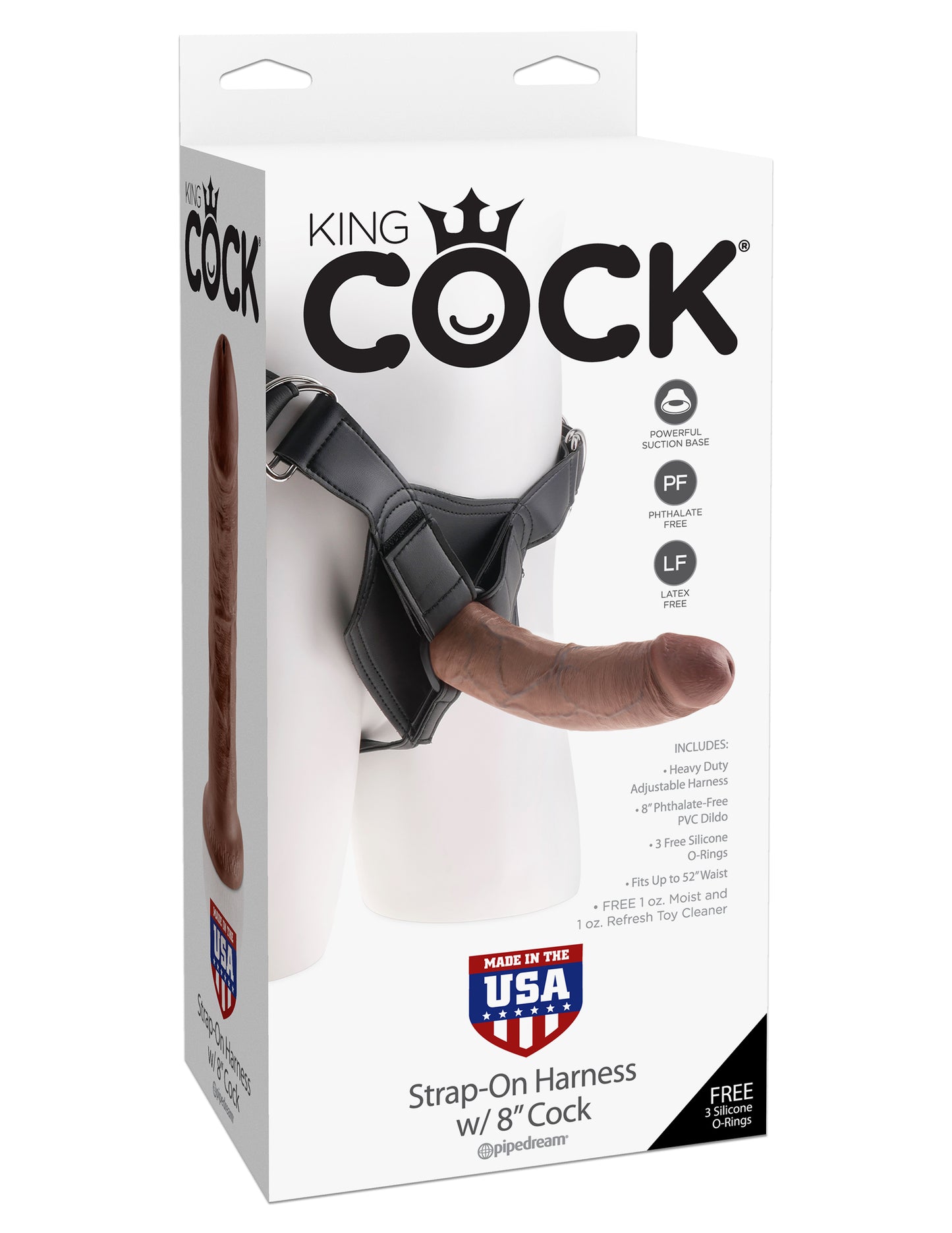 King Cock Strap-On Harness w/ 8" Cock