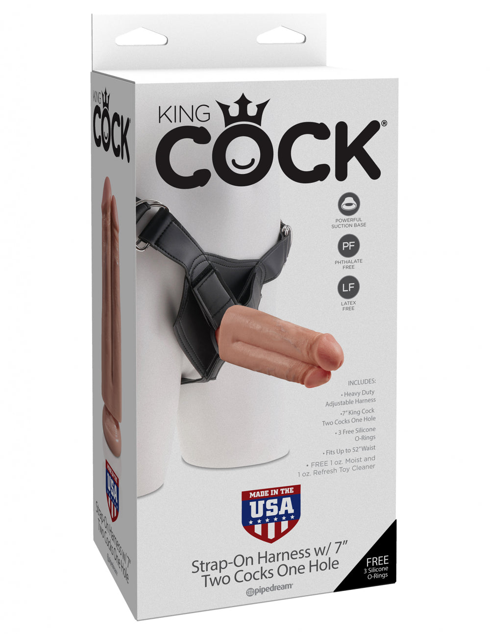 Strap-On Harness w/ 7" Two Cocks One Hole