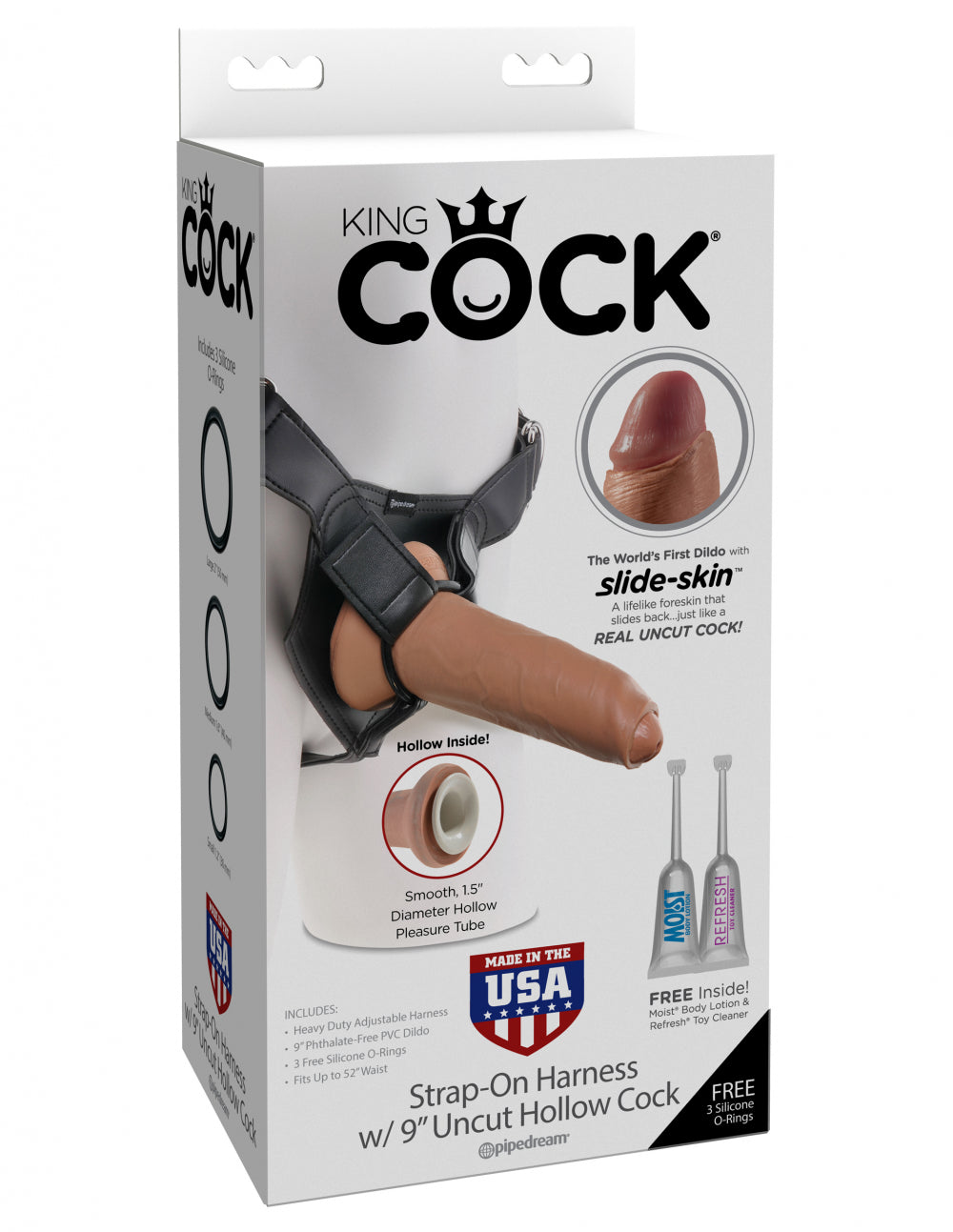 Strap-On Harness w/ 9" Uncut Hollow Cock by King Cock