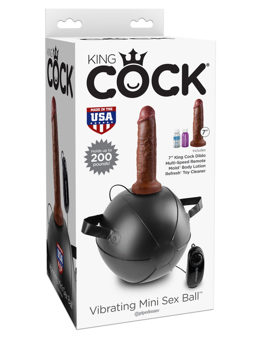 Vibrating Mini Sex Ball with 7" Dildo (King Cock)