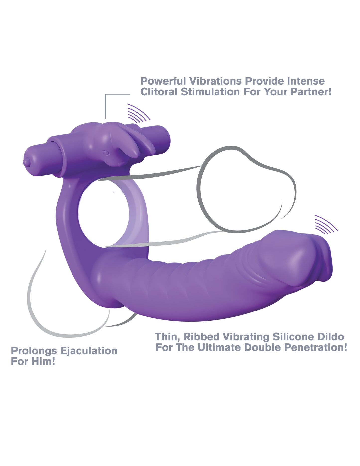 Silicone Double Penetrator Rabbit (Fantasy C-Ringz)