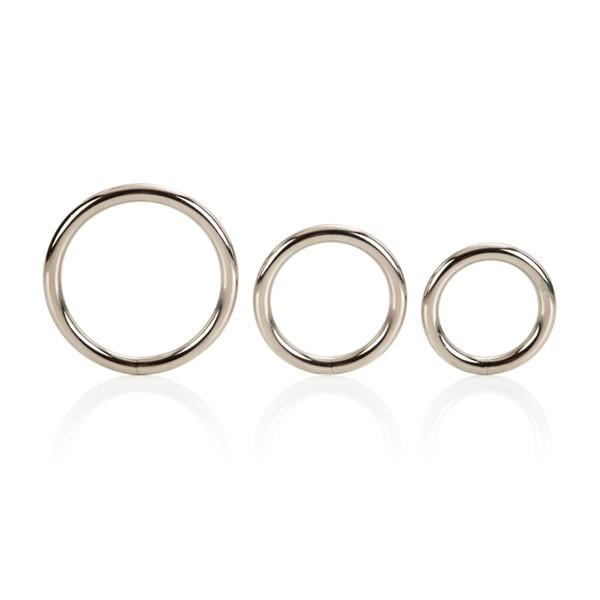 Silver Cock Ring 3 Piece Set