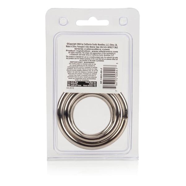 Silver Cock Ring 3 Piece Set