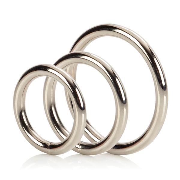 Silver Cock Ring 3 Piece Set