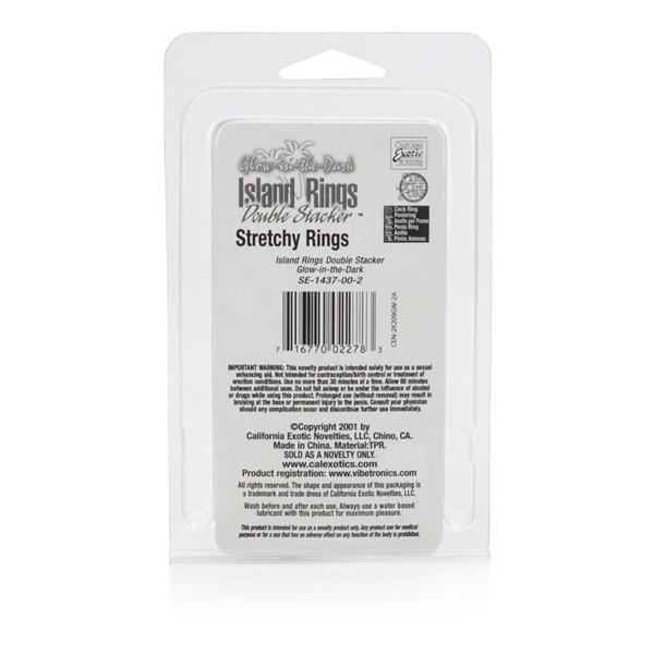 Silicone Island Ring Double Stacker in Glow in the Dark