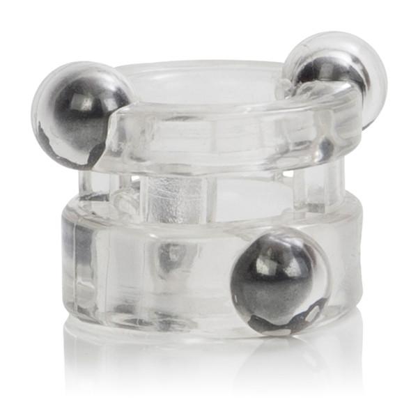 Magnetic Power Double Cock Ring in Clear and Blue