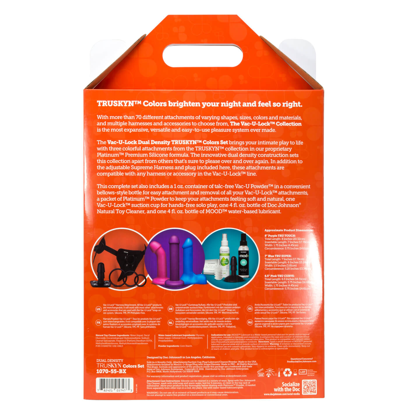 Vac U Lock Dual Density Silicone TruSkyn Colors Set Strap On Harnesses & Kits