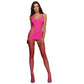 Opaque Garter Dress Neon Pink O/S