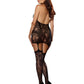 Lace & Fishnet Garter Black O/Sq