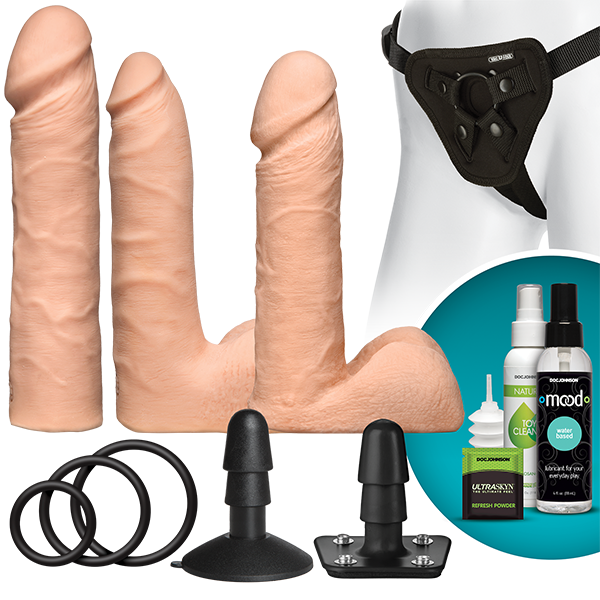 Vac-U-Lock Dual Density UltraSKYN Strap-On & Harness Kit - 2 Color Options!