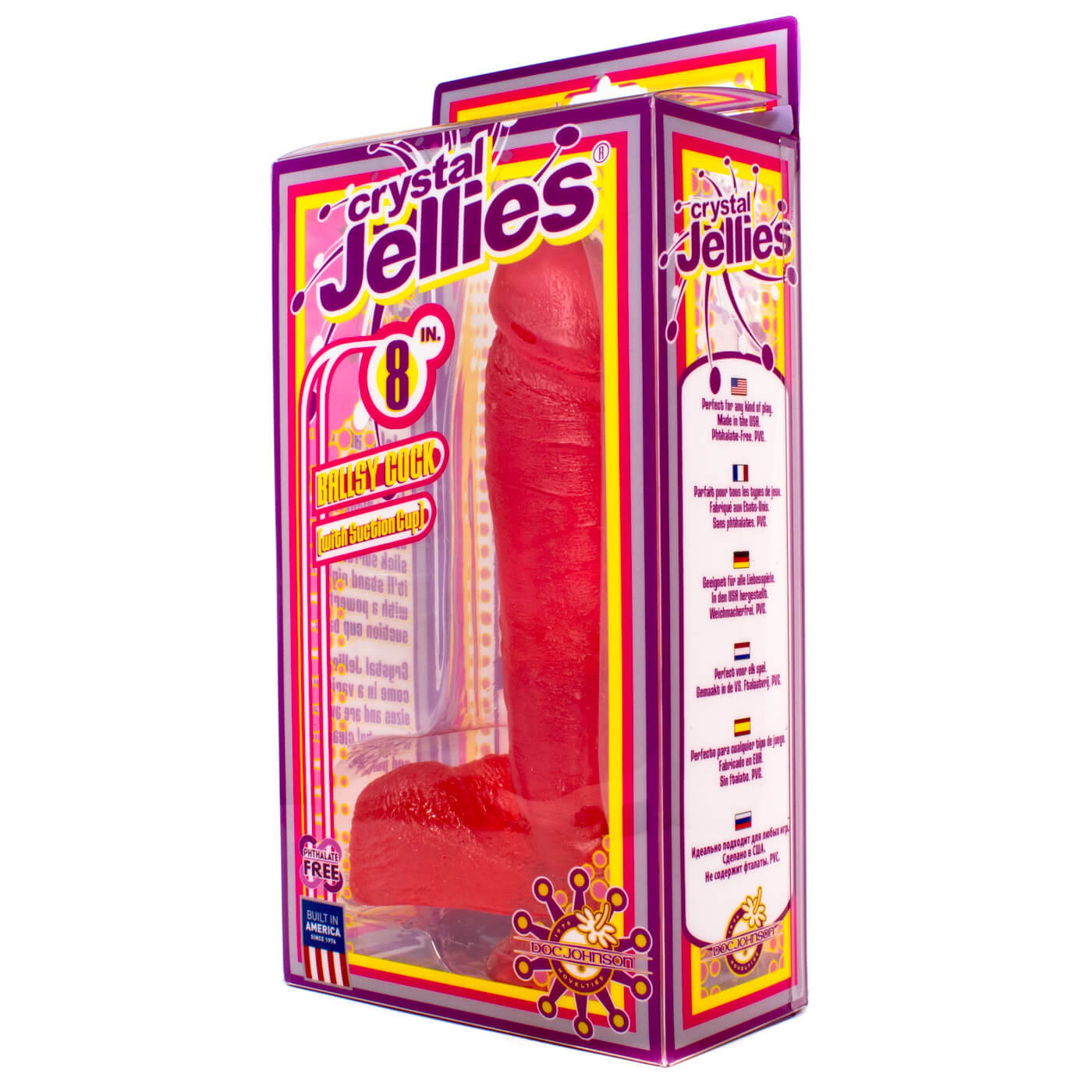 Crystal Jellies 8 Inch Ballsy Cock in Pink
