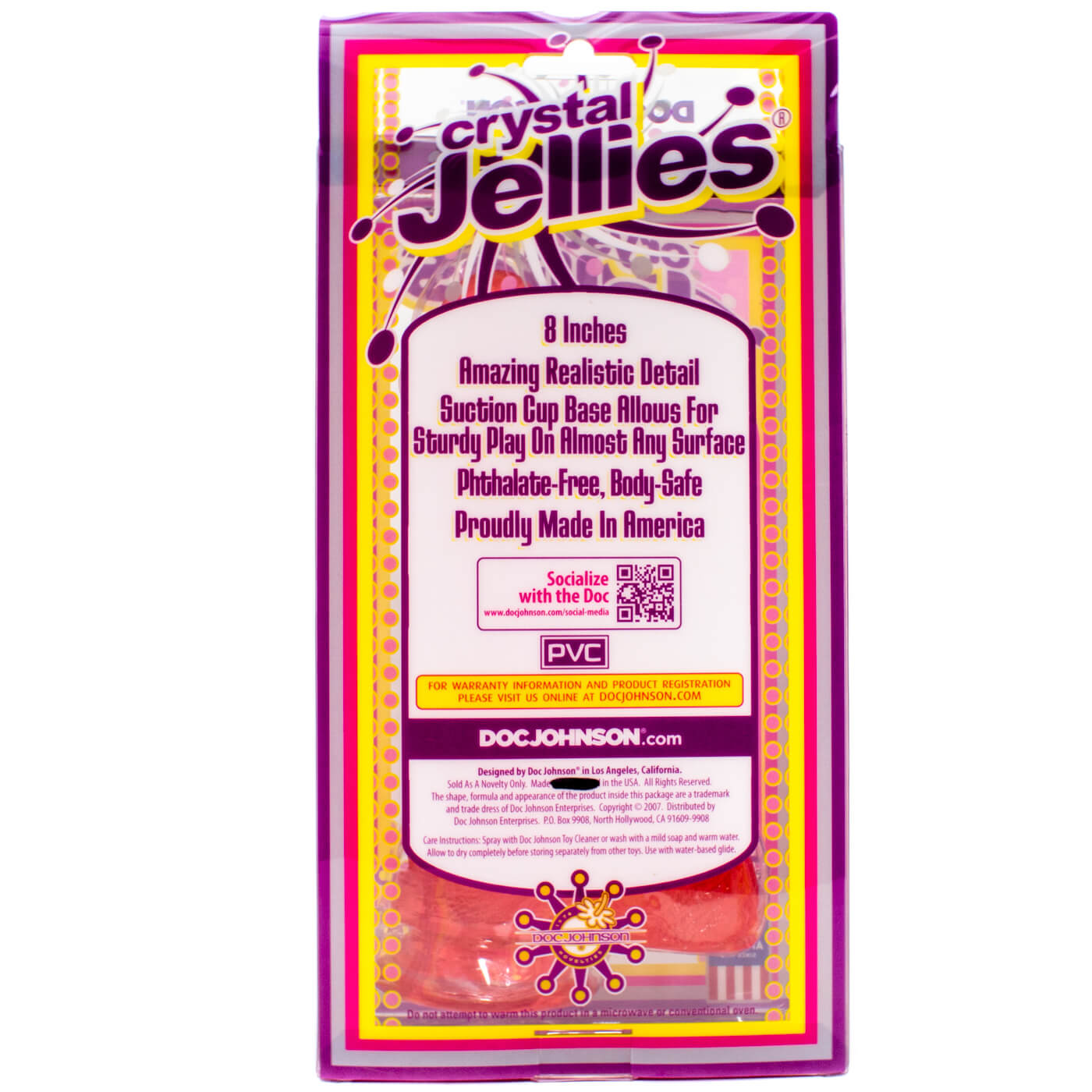 Crystal Jellies 8 Inch Ballsy Cock in Pink