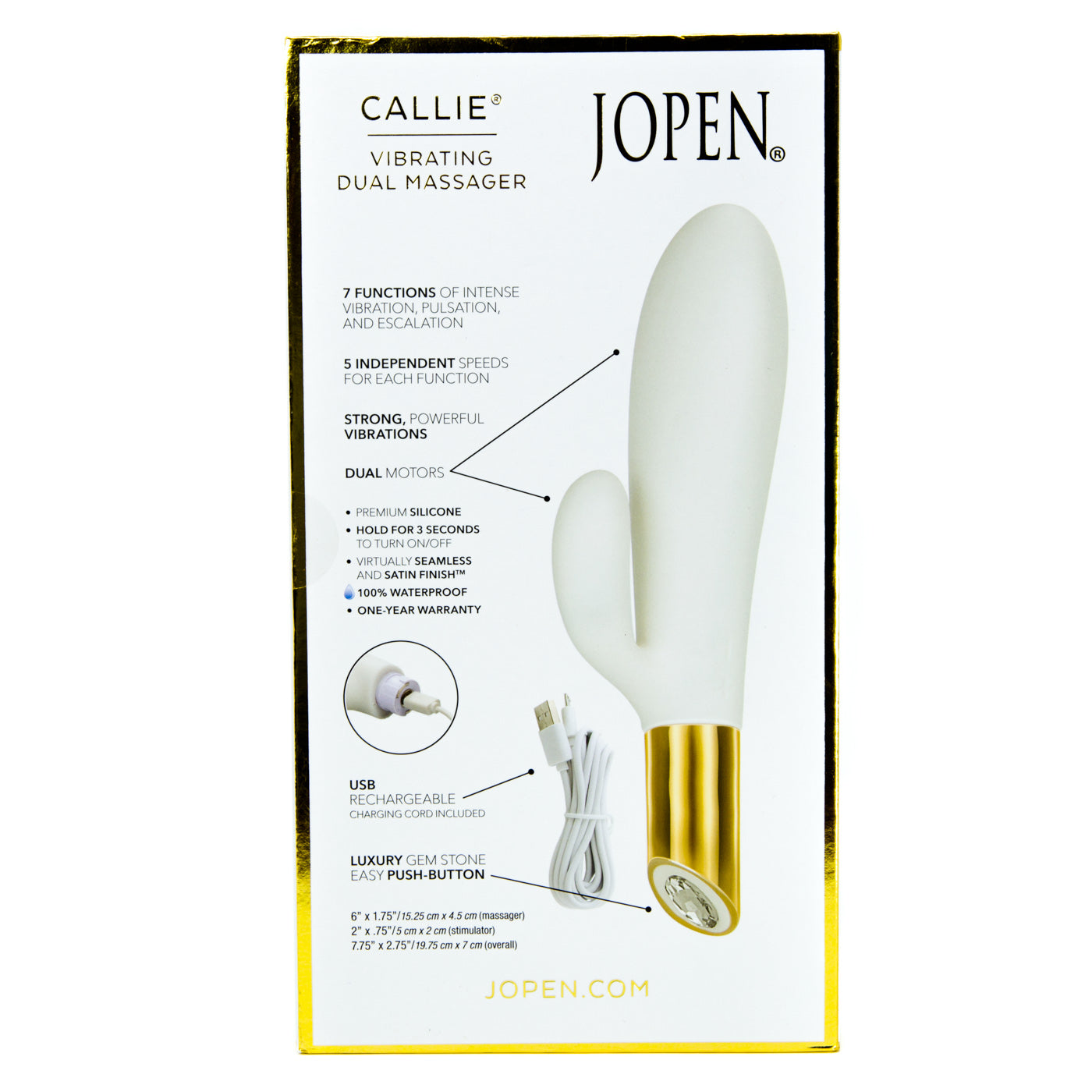 Jopen Callie 7 Function Dual Massager USB Rechargeable G-Spot Vibrator