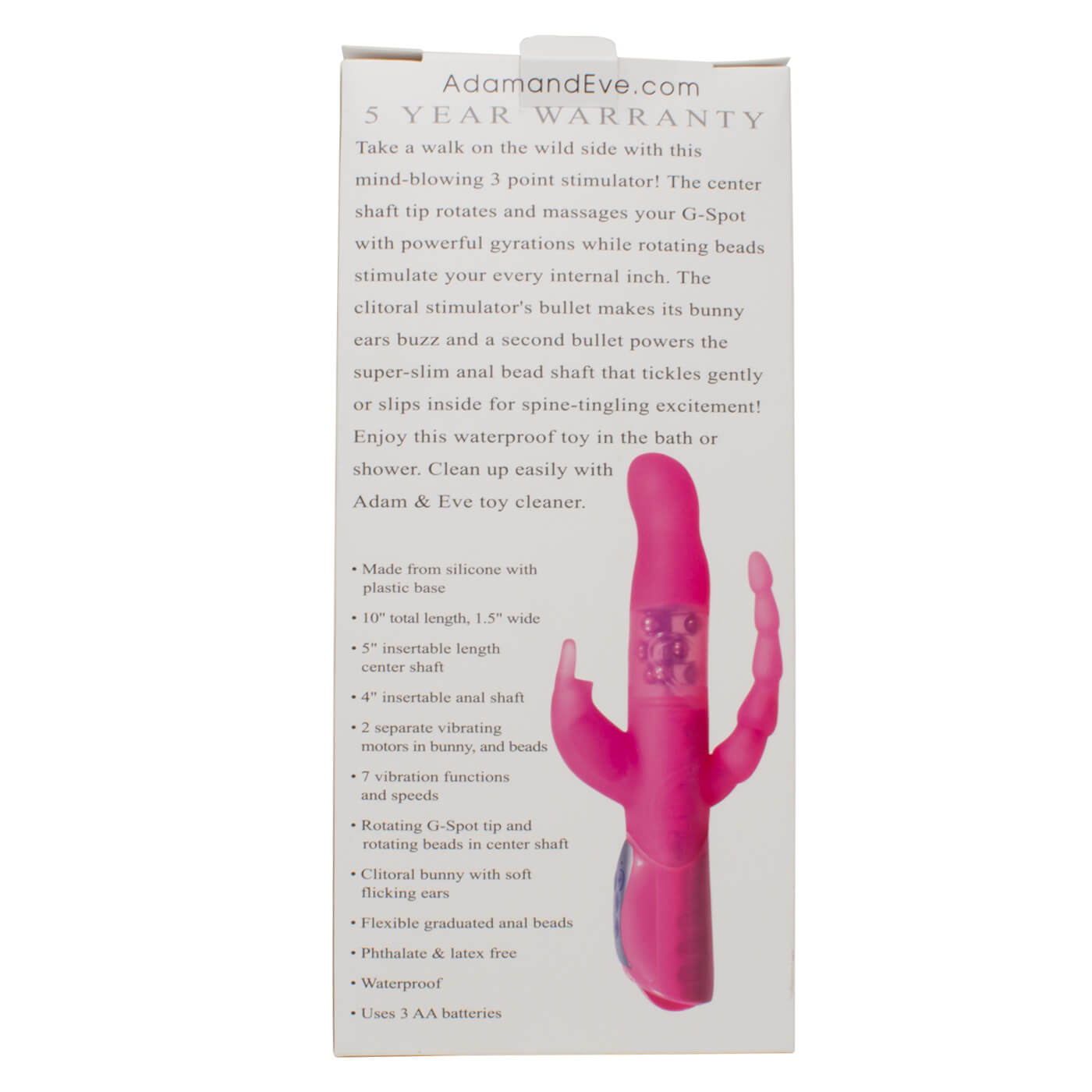 Eve's Triple Pleasure Silicone Rabbit Vibe