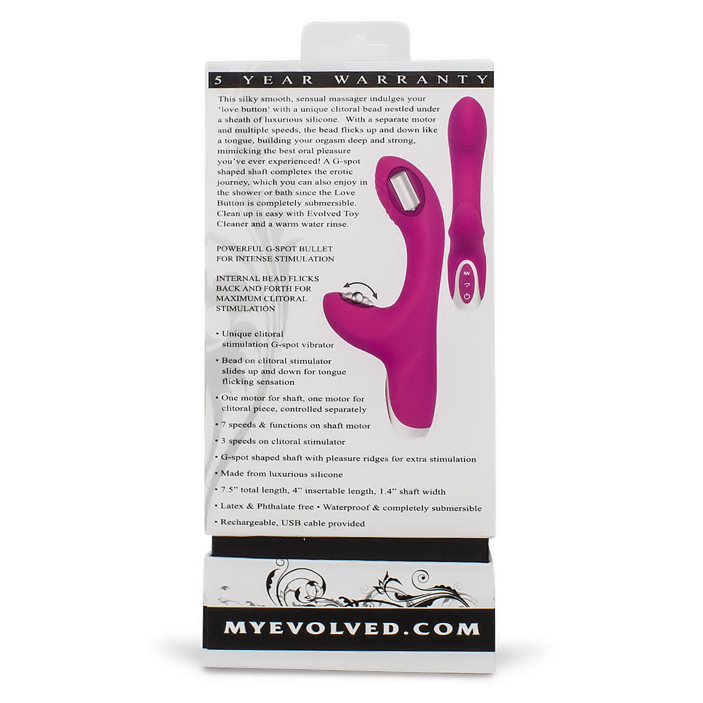 Evolved Novelties Love Button 10 Function USB Rechargeable Clitoral & G-Spot Vibrator