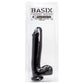 Basix 10 Inch Black Suction Cup Dildo