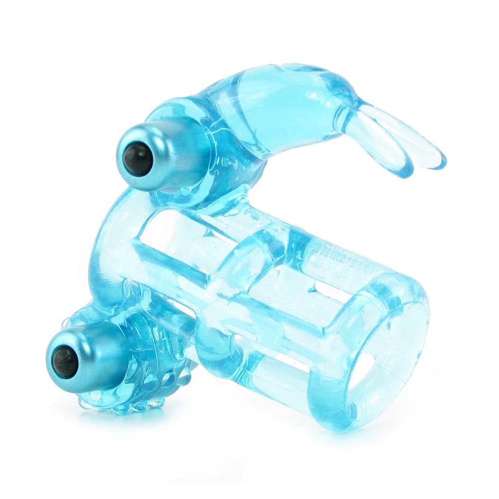 Double Trouble Vibrating Support System in Blue by  California Exotics -  - 1