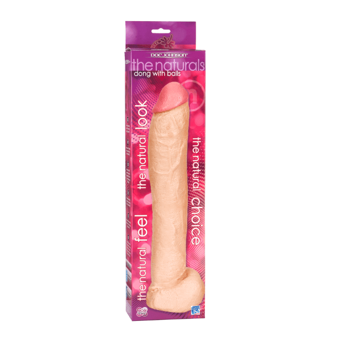 Natural 12 Inch Dildo with Balls