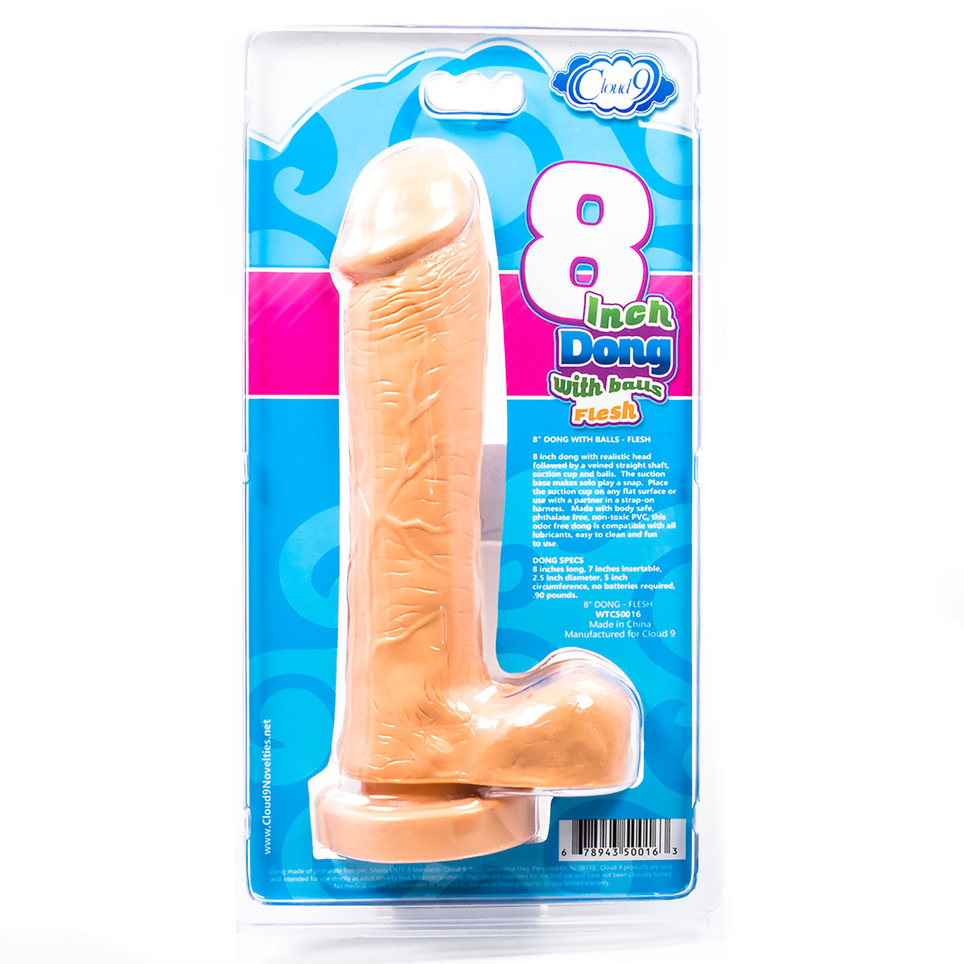 Cloud 9 Delightful Dong 8 Inch Suction Cup Realistic Dildo w/ Balls