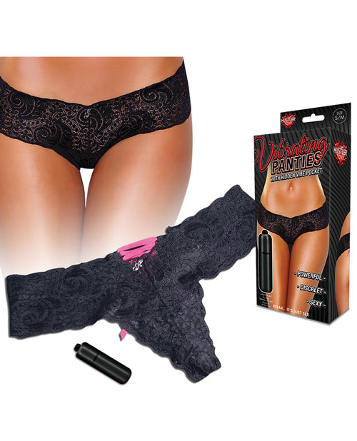 Hustler Vibrating Panties w/Bullet Black M/L