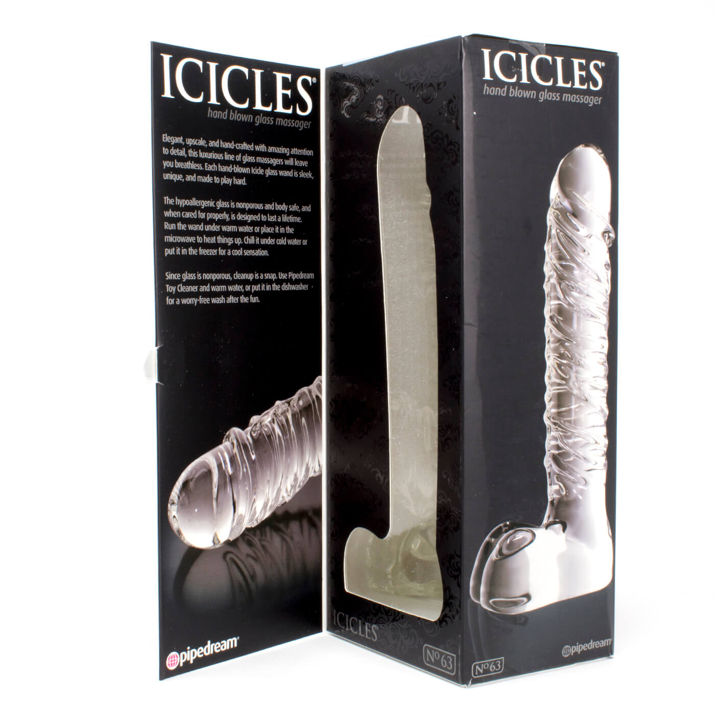Icicles No. 63 Textured Swirly Glass Dildo
